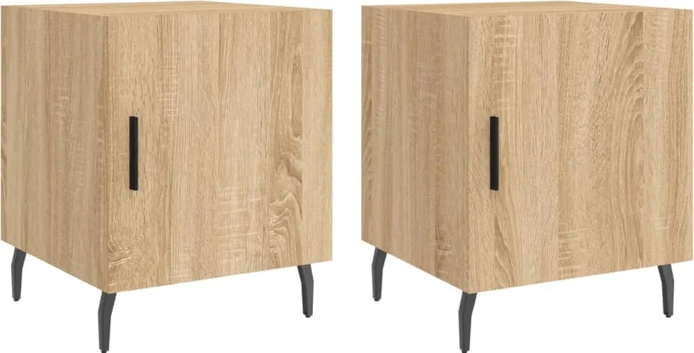 vidaXL Noptiere, 2 buc., stejar sonoma, 40x40x50 cm, lemn compozit