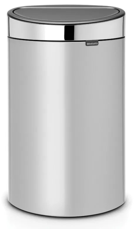 Cos de gunoi Brabantia Touch Bin New 650528, 40 L, Inchidere silentioasa si lina, Spate plat, Inox mat