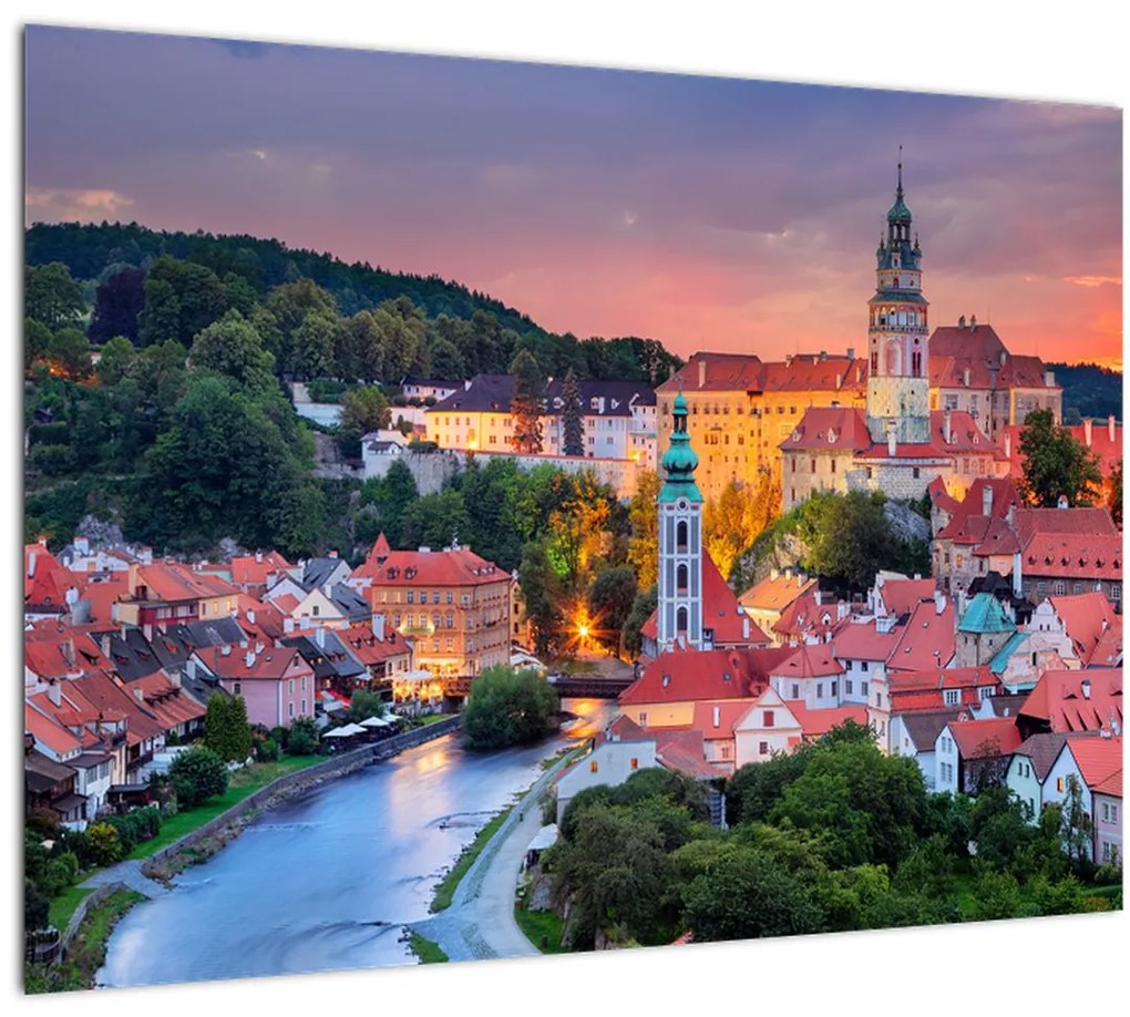 Tablou pe sticlă - Český Krumlov (70x50 cm)