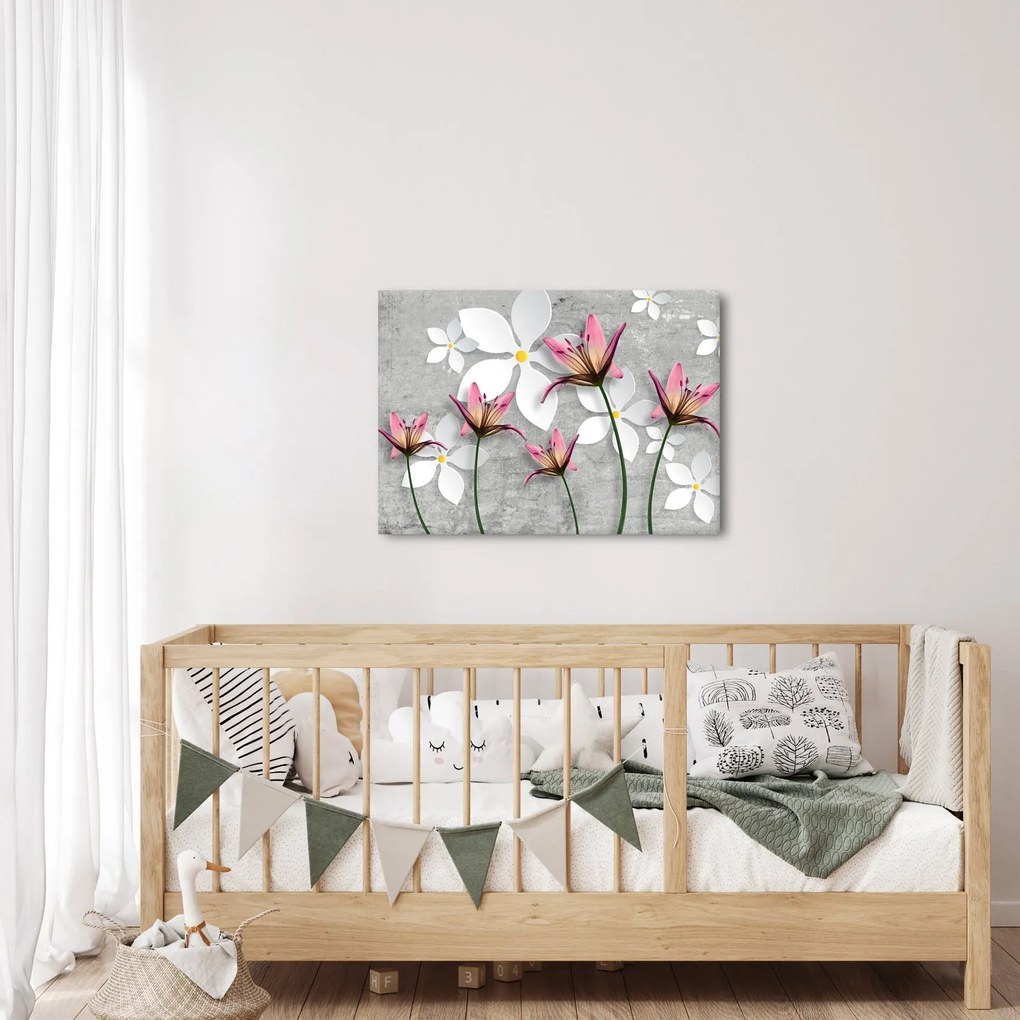 Tablou cu abstracție florală (70x50 cm)