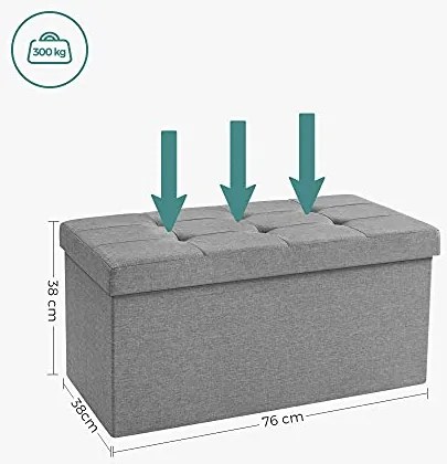 Taburet multifunctional pentru depozitare OTTOMAN, gri