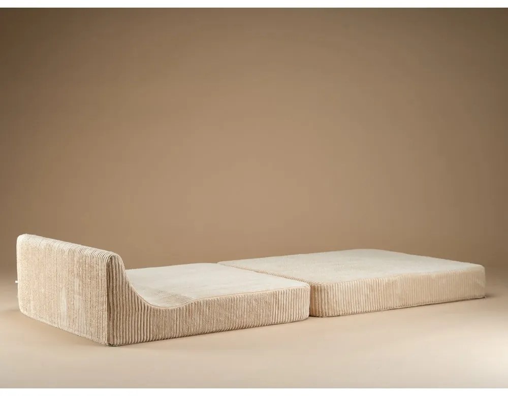 Fotoliu pentru copii maro deschis cu tapițerie din catifea reiată Flipster – Wigiwama