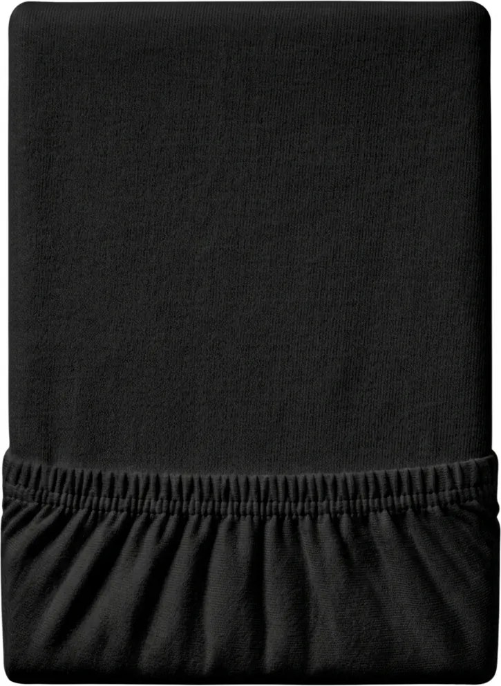 Cearsaf Jersey EXCLUSIVE cu elastic 90x200 cm negru