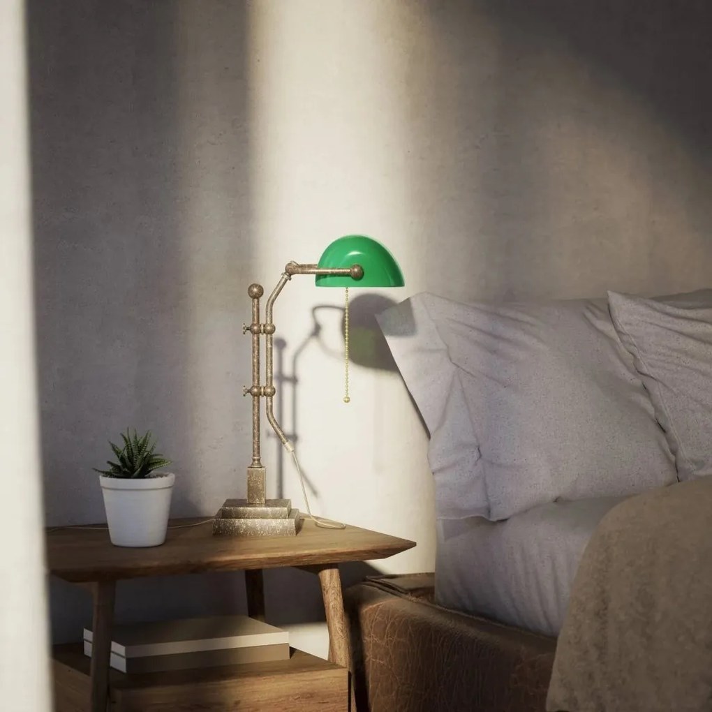 Lampa de birou din alama design clasic Banker