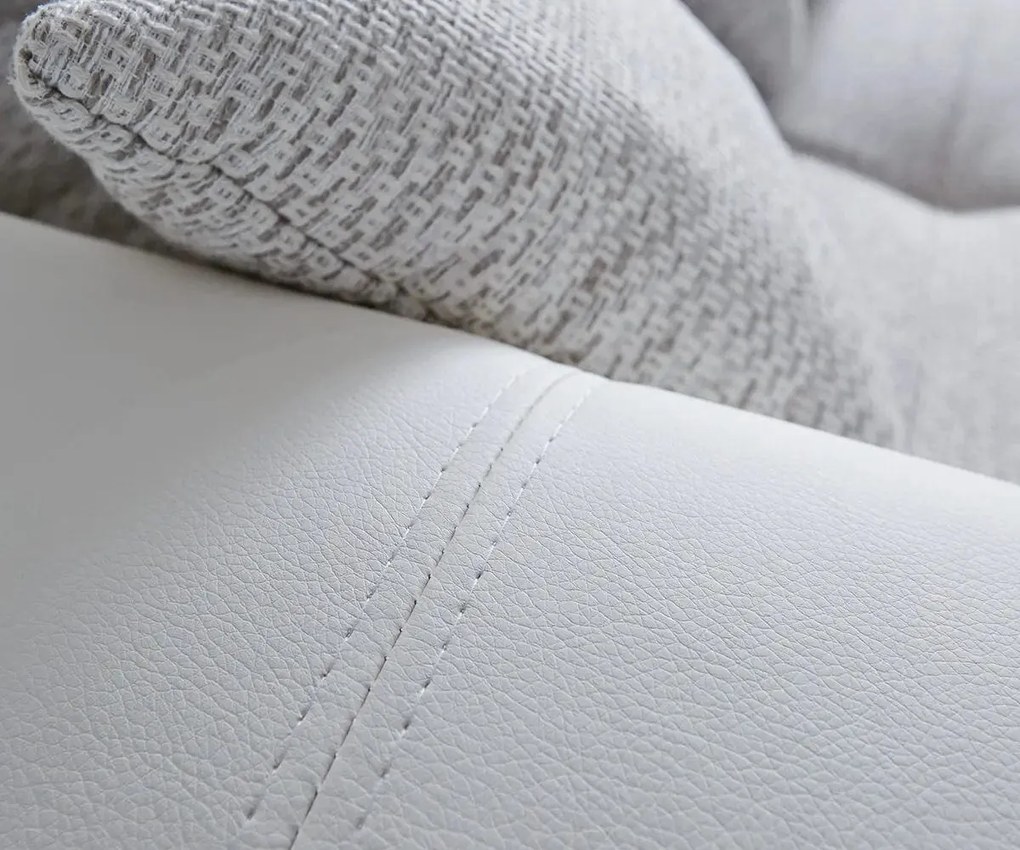 Canapea extensibilă dumonde cu 2 lăzi de depozitare si sezut confortabil din spuma high-density, Verona Loft White 310x100 cm