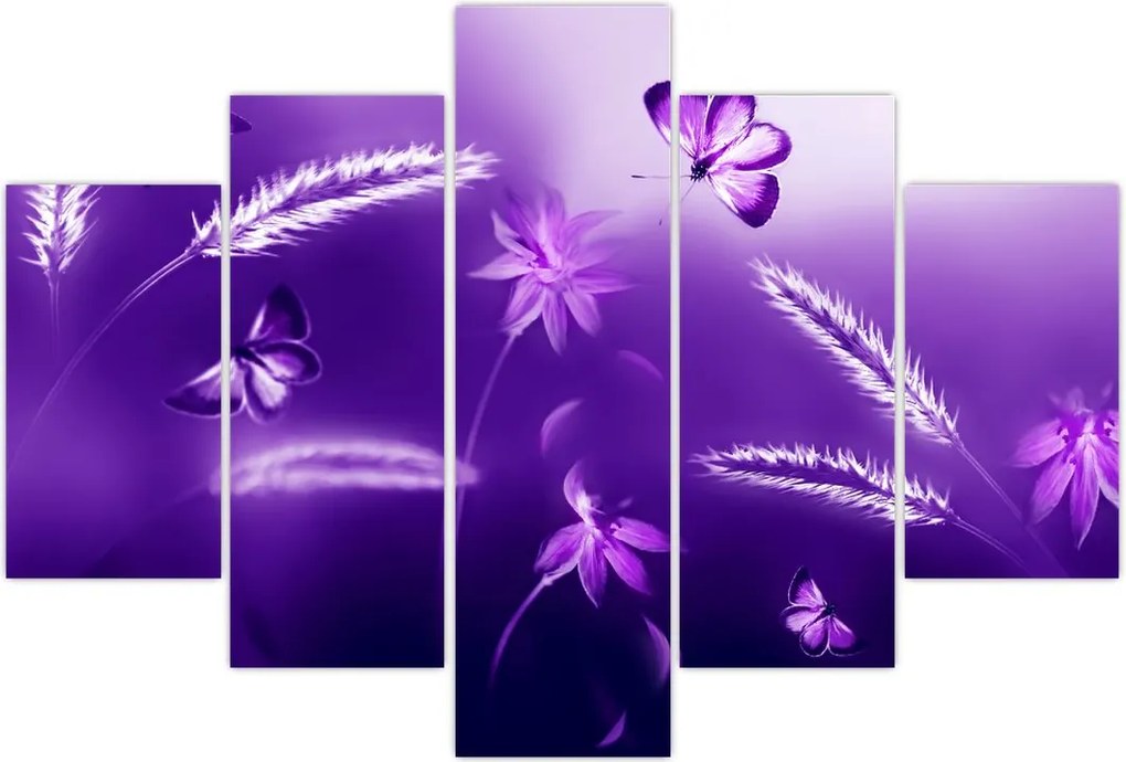 Tablou - Lunca cu fluturi (150x105 cm)