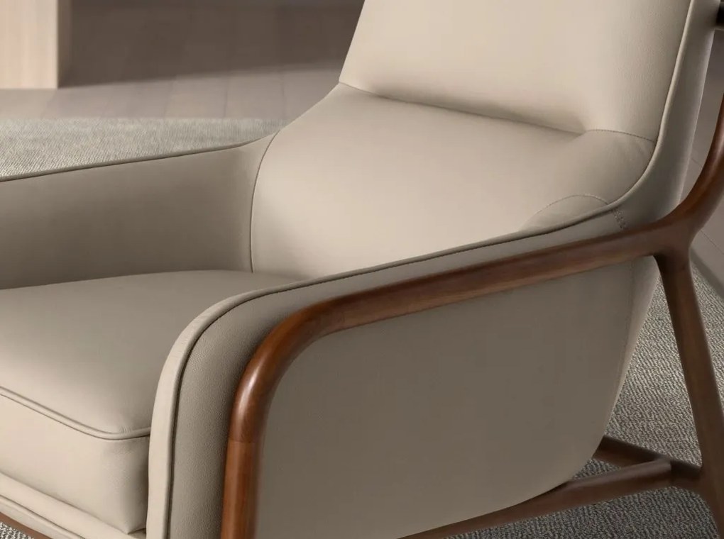 Fotoliu LUX design italian, Piele Naturala, Mink