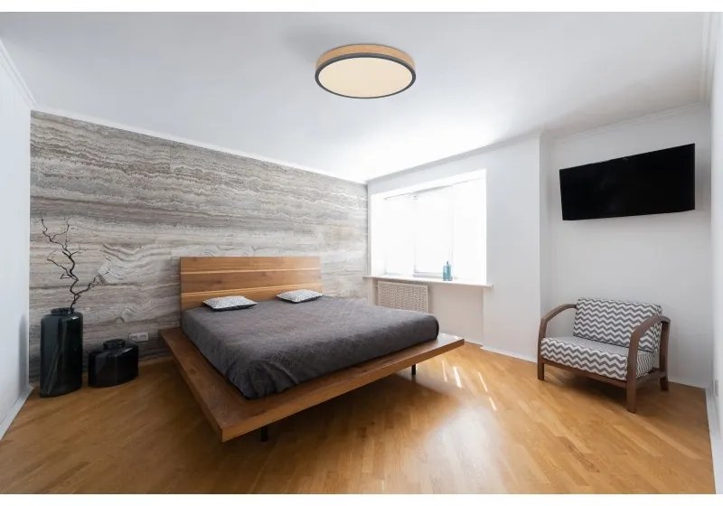 Plafoniera LED cu aspect lemn design slim DORO 45cm, 24W