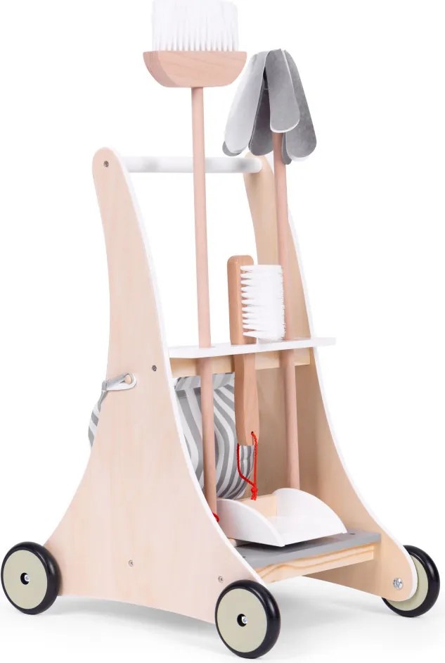 Trusă de curățare din lemn pentru copii bej