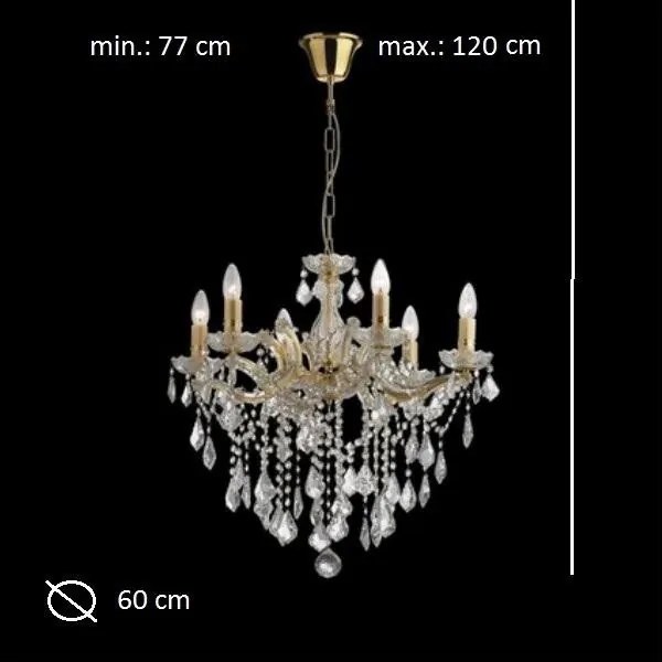 Candelabru 6 brate cristal Venezian FLORIAN SP6 ORO 035635