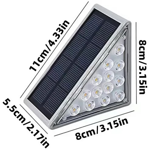 Set de iluminat solar pentru scări - LED alb - 6 bucăți