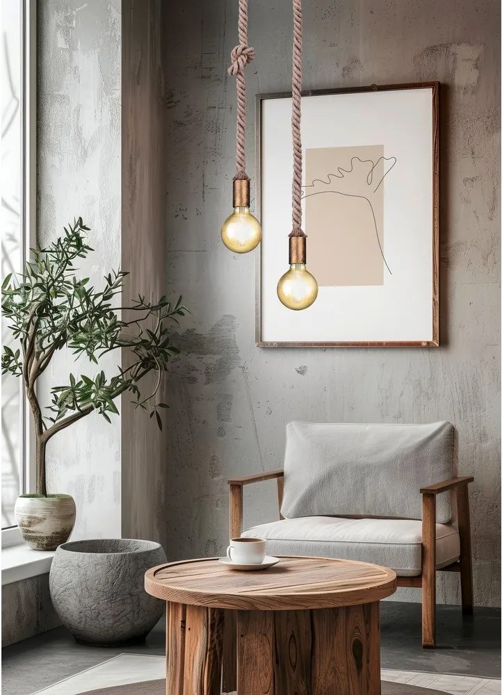 Lustră alămie ø 12 cm Rope – Trio