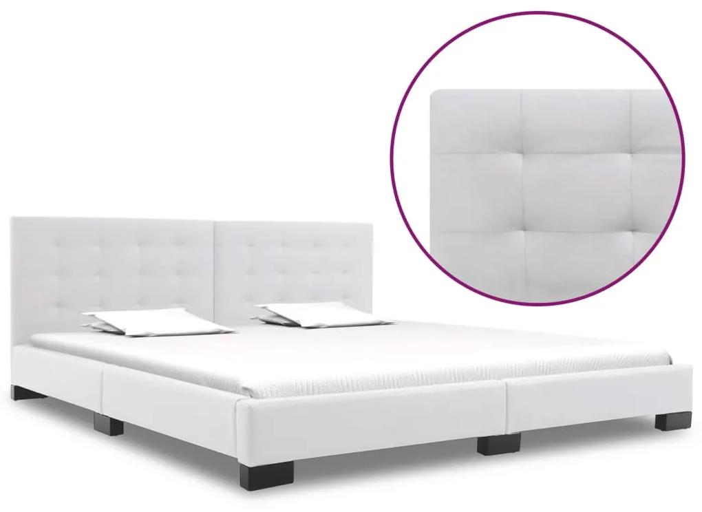 280636 vidaXL Cadru de pat, alb, 180 x 200 cm, piele artificială
