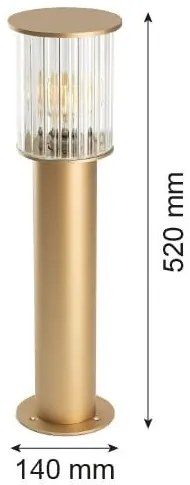 Stalp 52cm protectie IP44 NORFOLK 8753 auriu