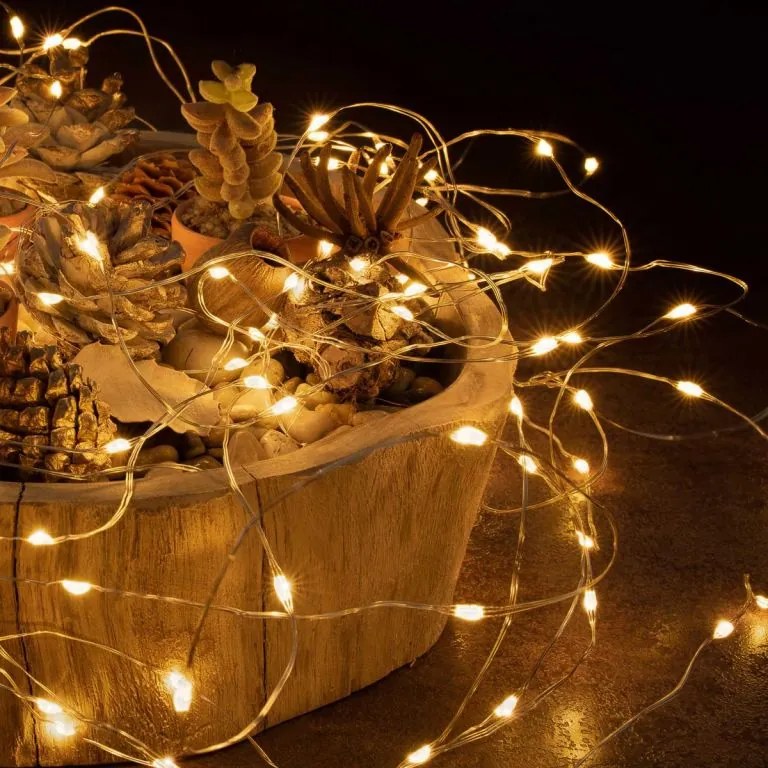 Lanț luminos cu temporizator - 200 LED, alb cald
