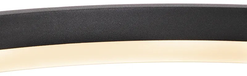 Lampă suspendată de design neagră 60 cm cu LED inclus cu dimmer în 3 trepte - Anello