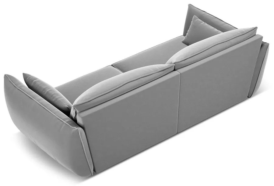 Canapea gri deschis cu tapițerie din catifea 208 cm Vanda – Mazzini Sofas