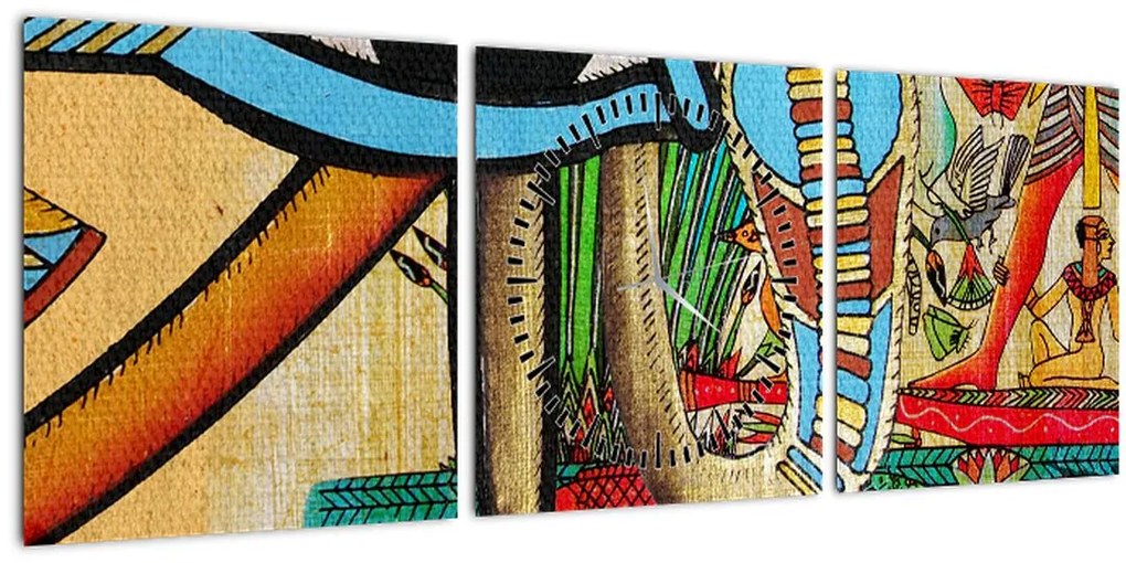 Tablou- Pictură egipteană (cu ceas) (90x30 cm)