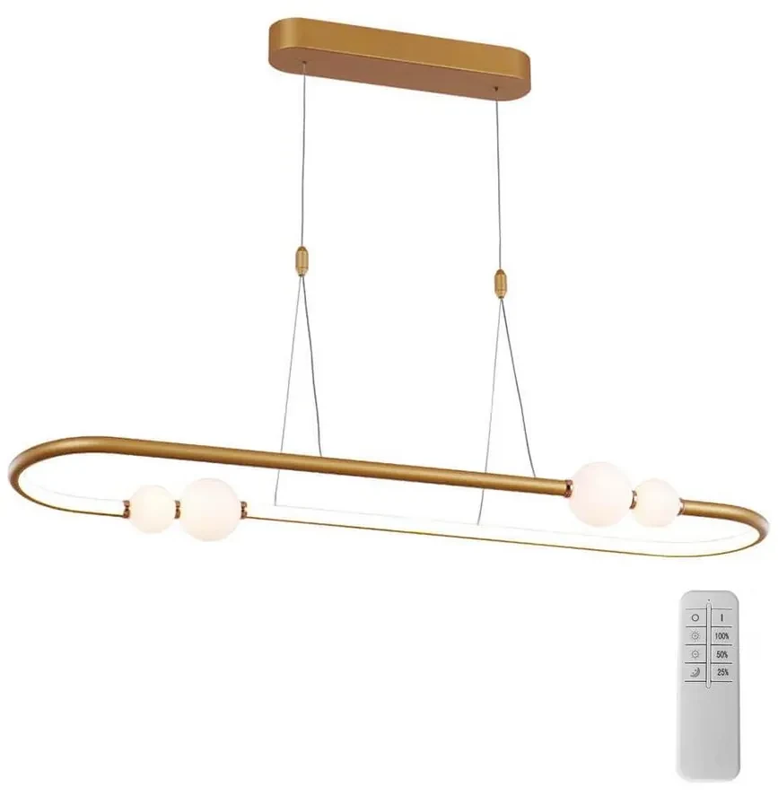 Lustră LED pe cablu dimabilă JUNIPER LED/47,5W/230V aurie Klausen 142038 + telecomandă
