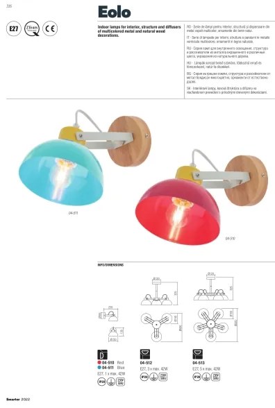 Redo 04-511 - Aplică perete copii EOLO 1xE27/42W/230V