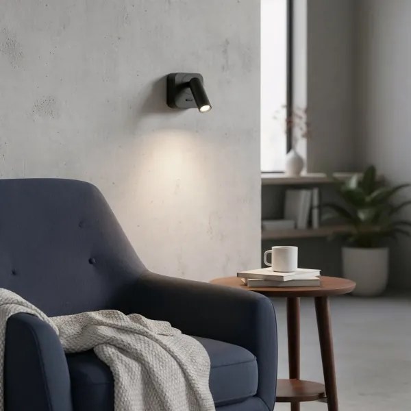 Spot LED de perete BEAN LED/3W/230V negru Ideal Lux