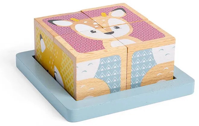 PUZZLE CUBIC - ANIMALUTE VESELE - BIGJIGS TOYS (33027)