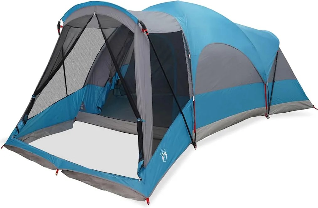 vidaXL Cort de familie tunel pentru 8 persoane, albastru, impermeabil