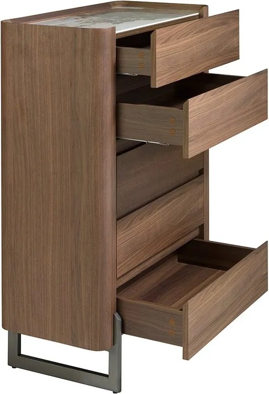 Dulapior 5 sertare deosebit design LUX Walnut-Marble