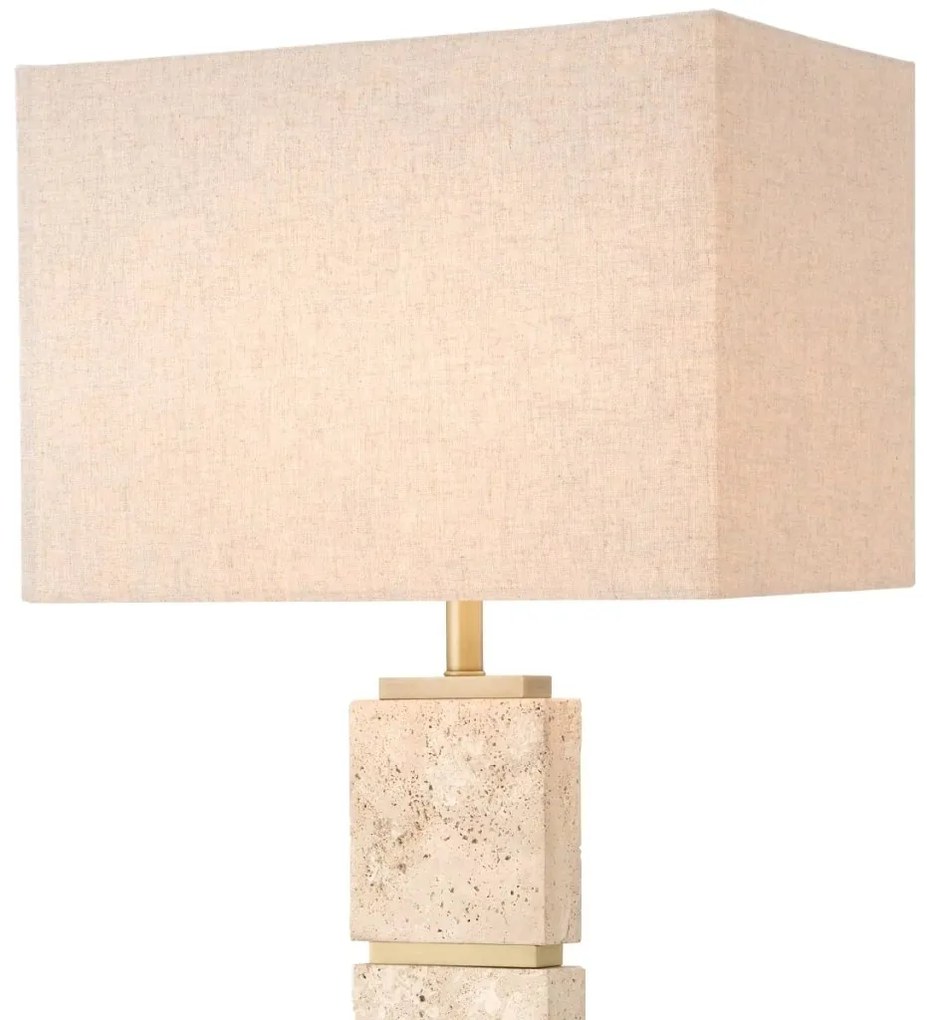 Lampadar, lampa de podea LUX cu baza din travertin Newton