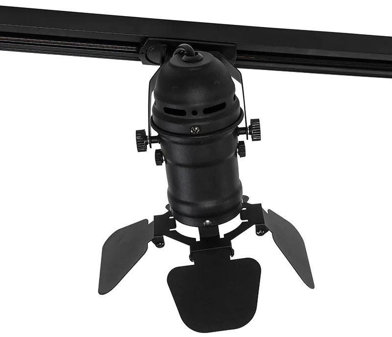 Sistem de șine inteligent negru cu 5 lumini inclusiv Wi-Fi GU10 - Movie