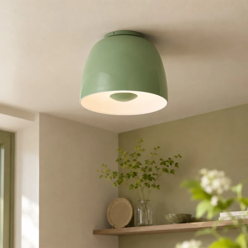 Plafonieră retro verde cu interior alb - Vera