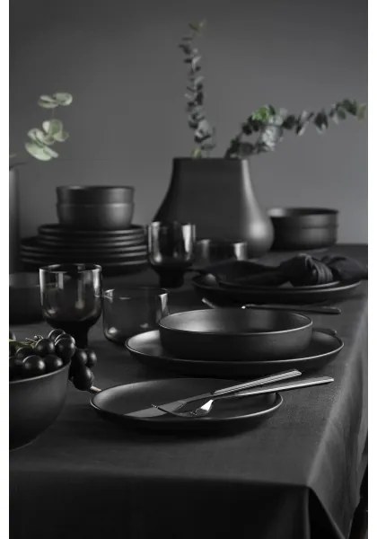 Set de veselă, 24 piese, porțelan negru
