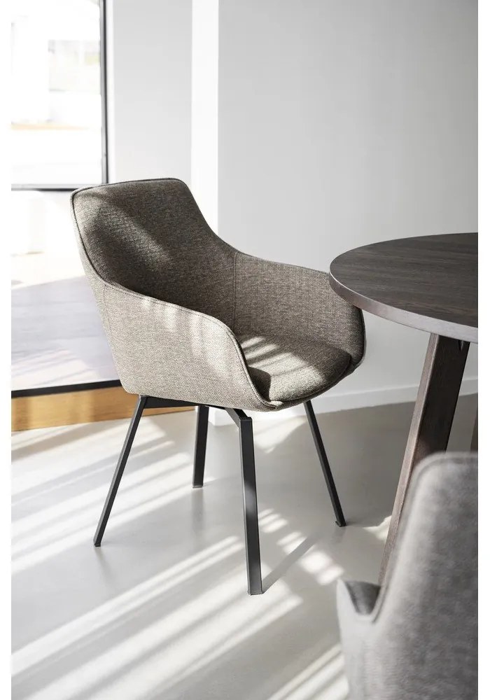 Set de scaune de sufragerie bej 2 buc. tapițat Alison – Rowico