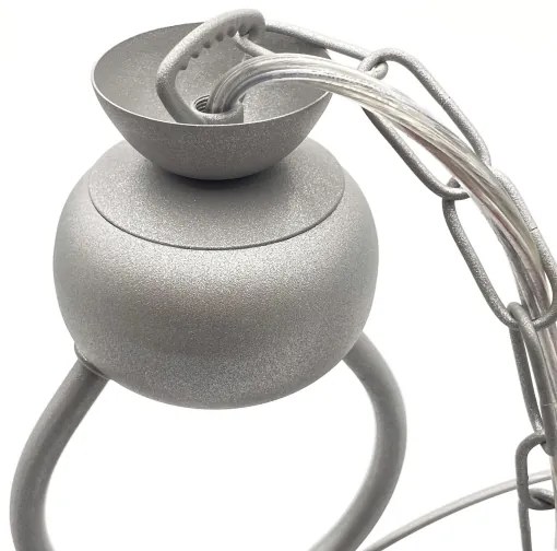 Lustră pe lanț RETRO 2xE27/60W/230V argintiu