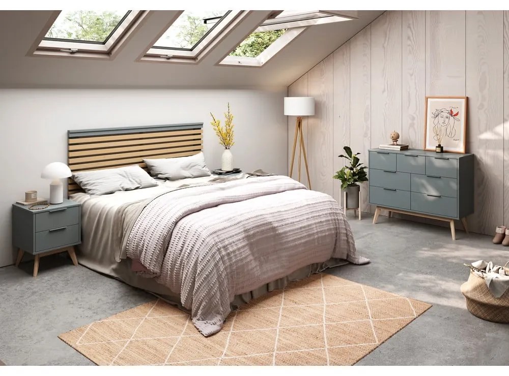 Comodă verde prăfuit 120x83x40 cm Pisco – Marckeric