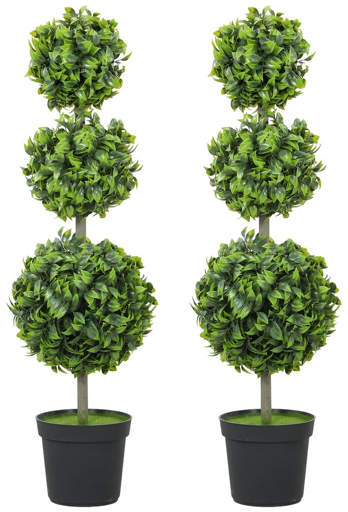 HOMCOM Plante artificiale în ghiveci, frunze din plastic, pământ flocos, Verde | Aosom Romania