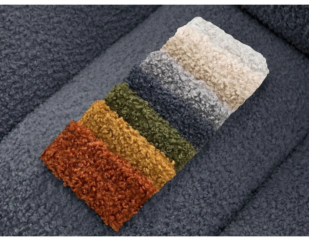 Canapea gri închis cu tapițerie din țesătură bouclé 232 cm Hippolyte – Bobochic Paris