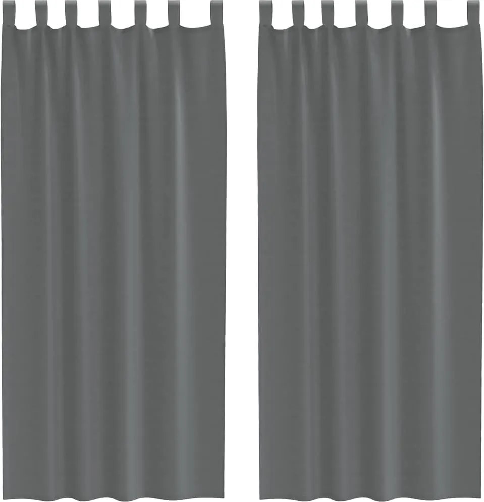 vidaXL Perdele voal cu bucle 2 buc Gri închis 140x245 cm