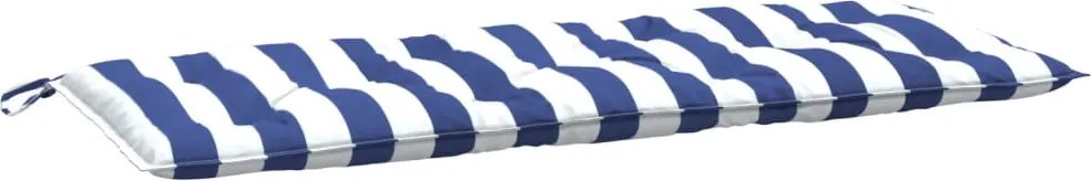 vidaXL Pernă bancă grădină, dungi albastru/alb, 120x50x7 cm, textil