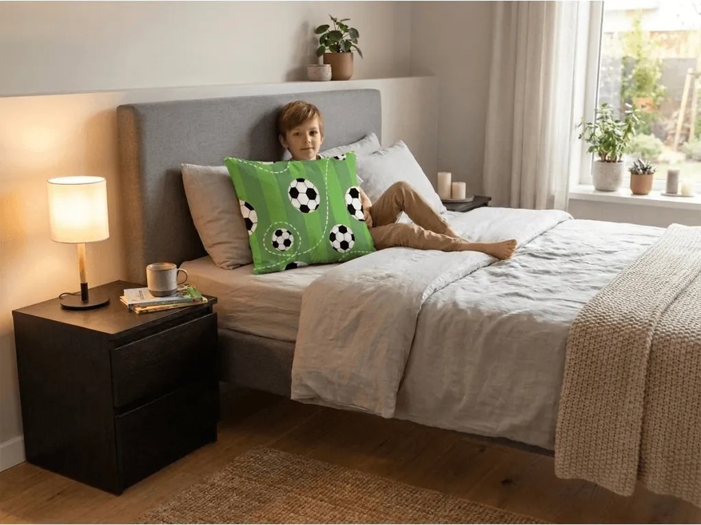 Fata de perna din policoton FOOTBALL TIME POLY 50x70 cm, verde