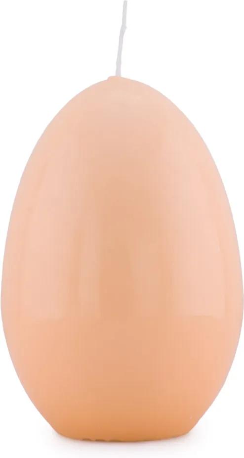 Lumanare in forma de ou, roz piersica, 11,5 cm