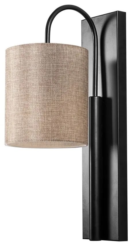 Aplică de perete neagră/bej Baston – Opviq lights