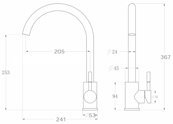 ALVEUS ES3508AE - Baterie pentru chiuvetă VIOLA, 36,7 cm, inox periat
