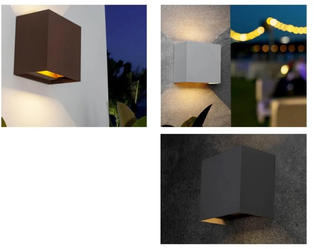 Aplica LED de perete iluminat exterior ambiental IP65 DAVOS XL alba
