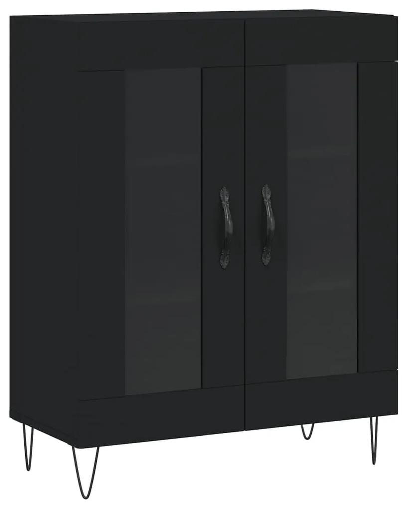 827781 vidaXL Servantă, negru, 69,5x34x90 cm, lemn compozit