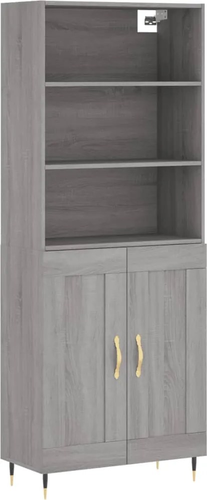 vidaXL Dulap înalt, gri sonoma, 69,5x34x180 cm, lemn compozit