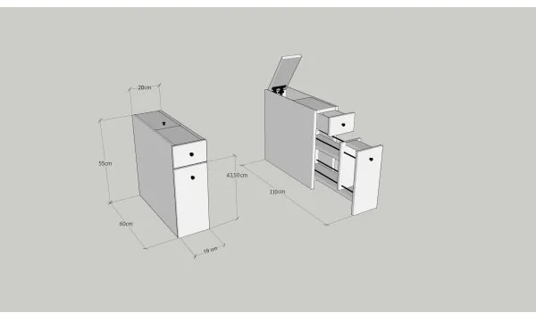 Dulap de baie MELODY, decor marmură bej