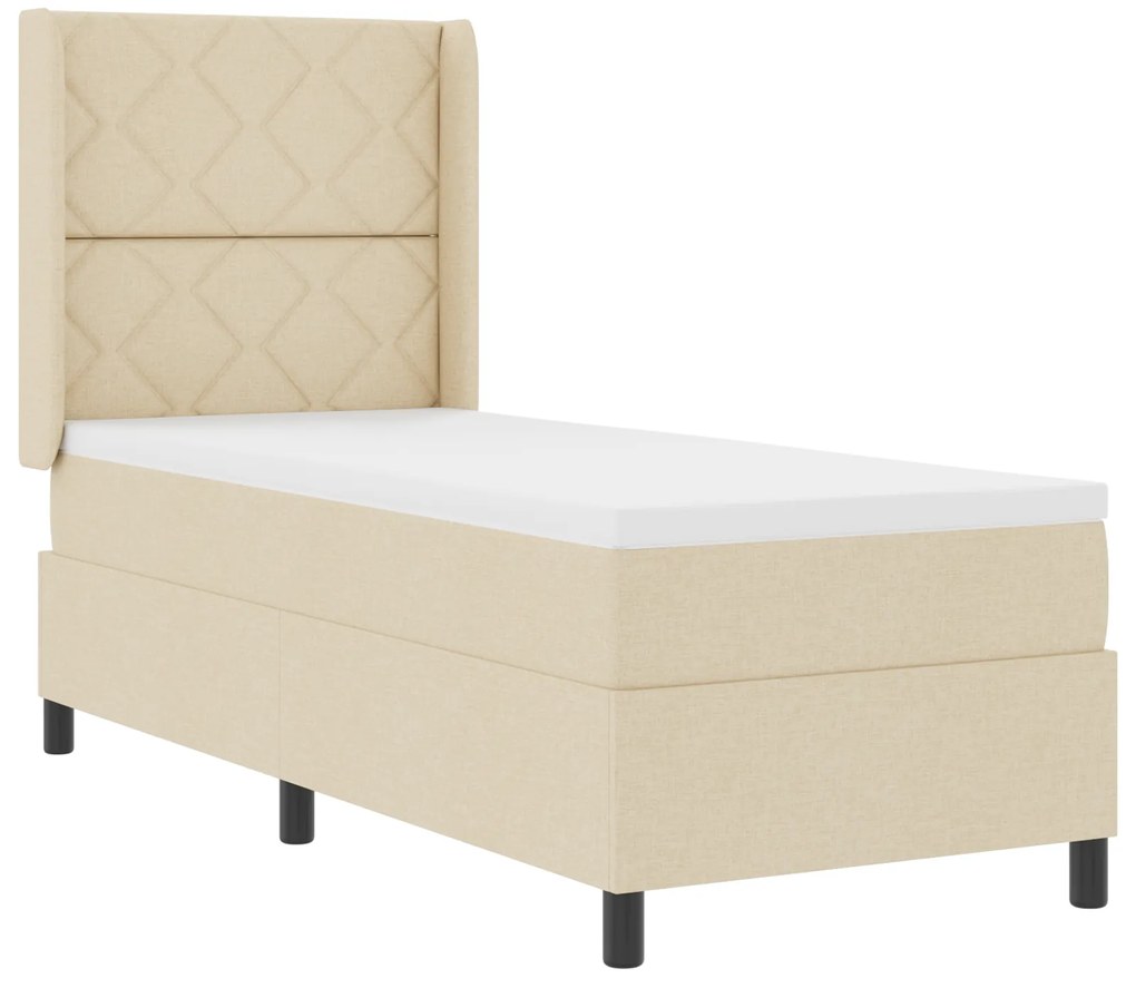 vidaXL Pat cu saltea Crem 80x200 cm din material