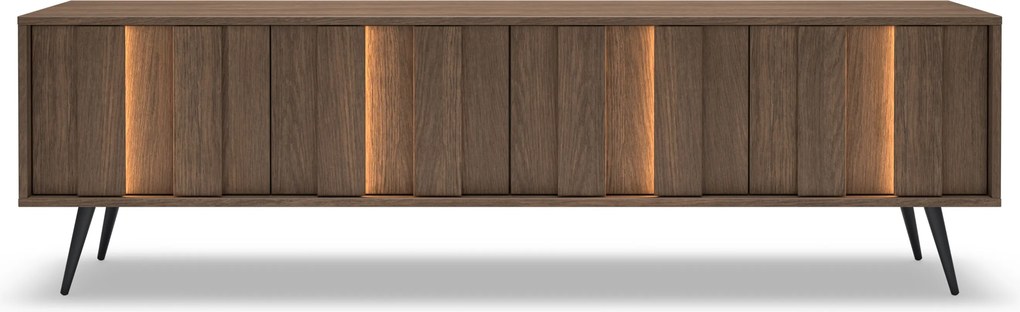 Comodă TV Flaro 184 cm cu iluminare - stejar dunin