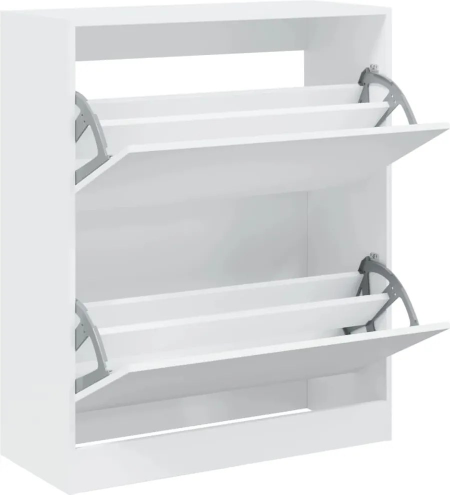 vidaXL Pantofar, alb, 80x34x96,5 cm, lemn compozit